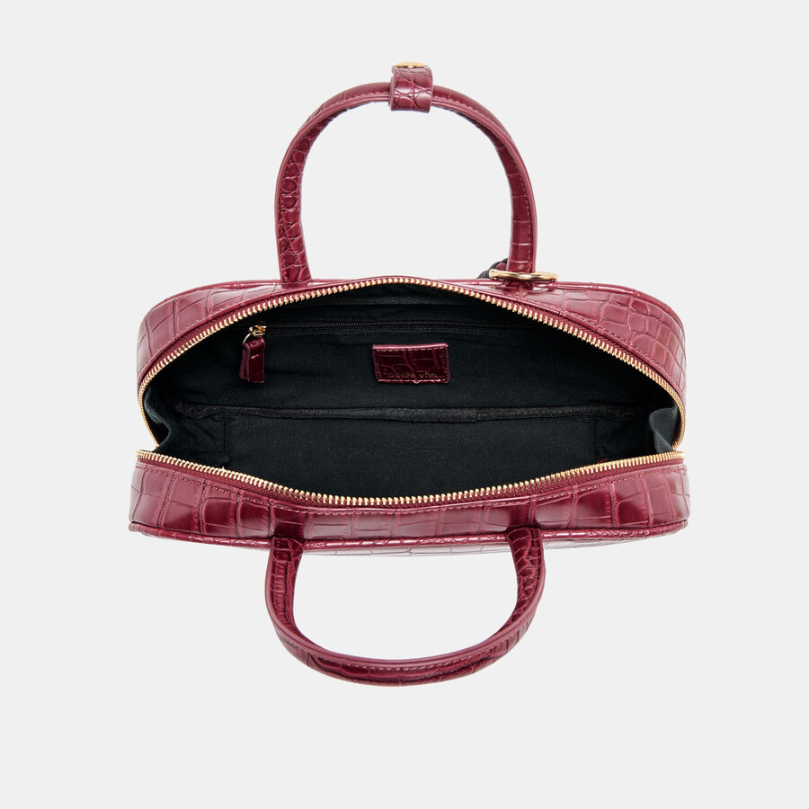 flyn handtasche burgund croco stella