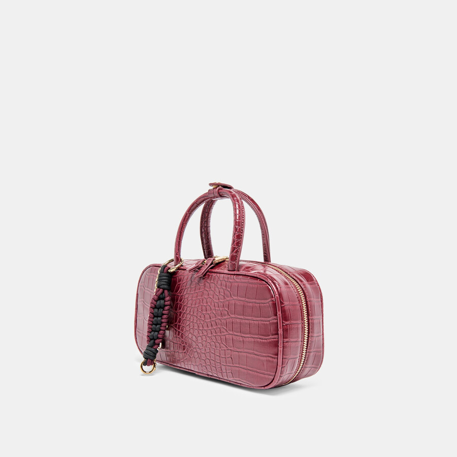 flyn handtasche burgund croco stella