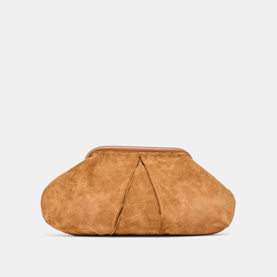 sahara clutch cognac wildleder