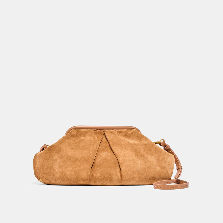 sahara clutch cognac wildleder