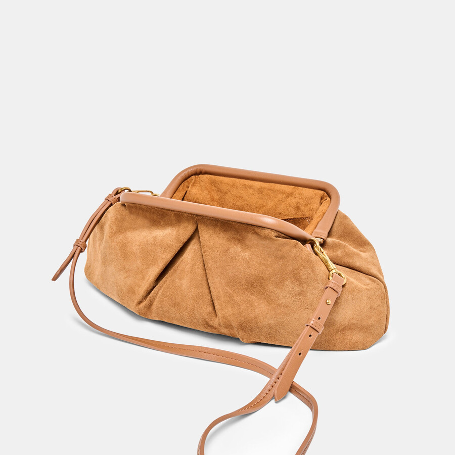 sahara clutch cognac wildleder