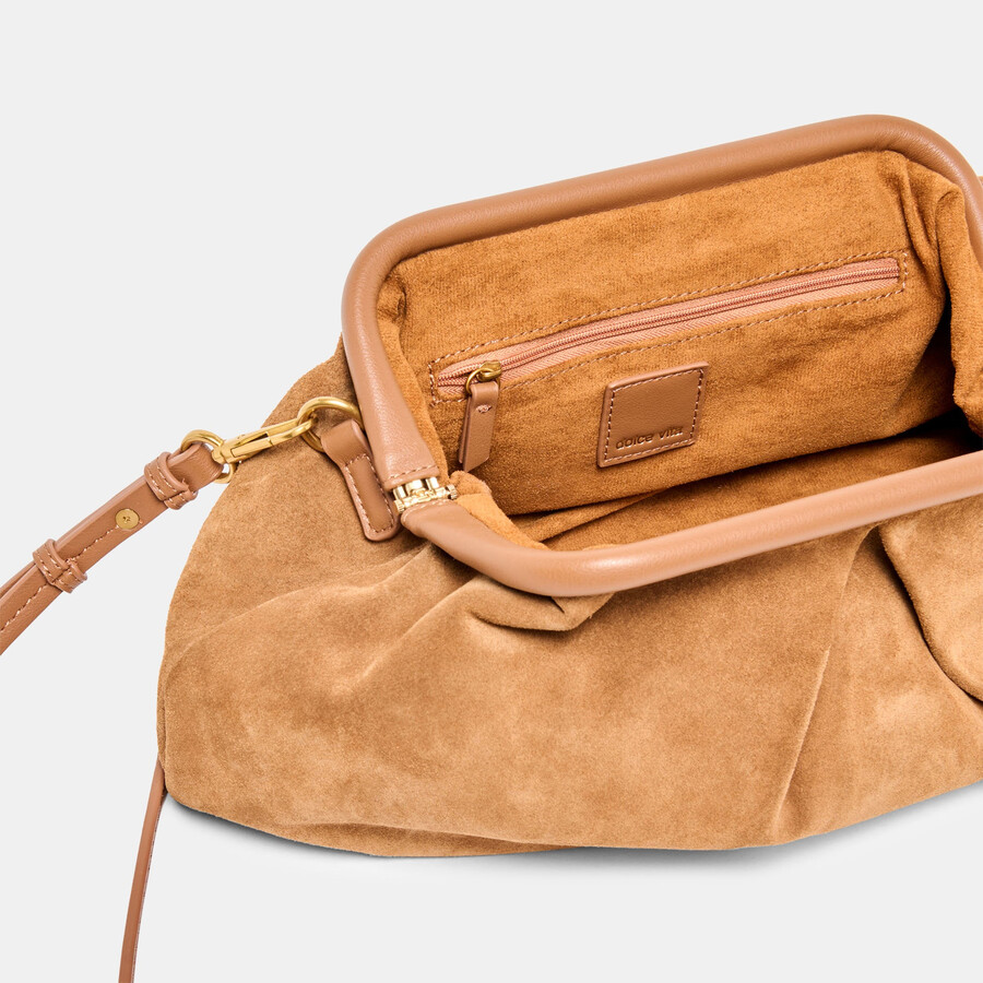sahara clutch cognac wildleder