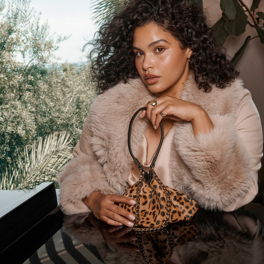 jagger schultertasche aus leopardenleder
