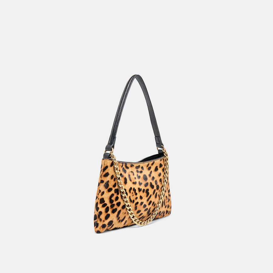 jagger schultertasche aus leopardenleder