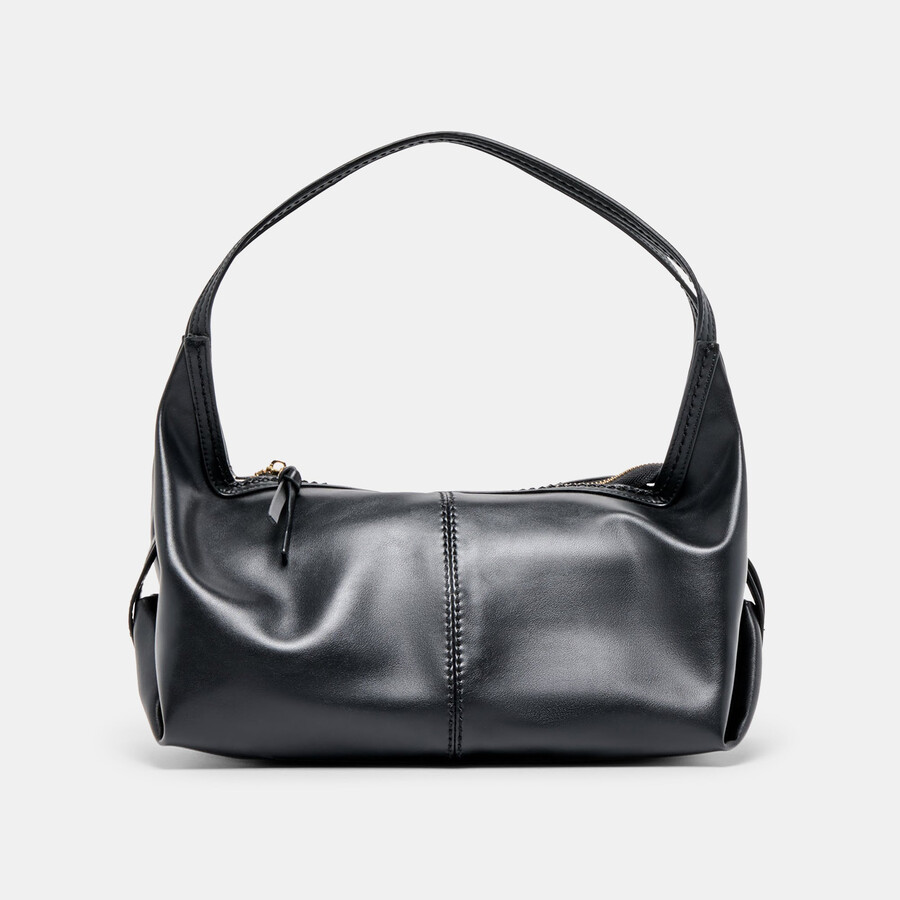 billy schultertasche schwarzes leder
