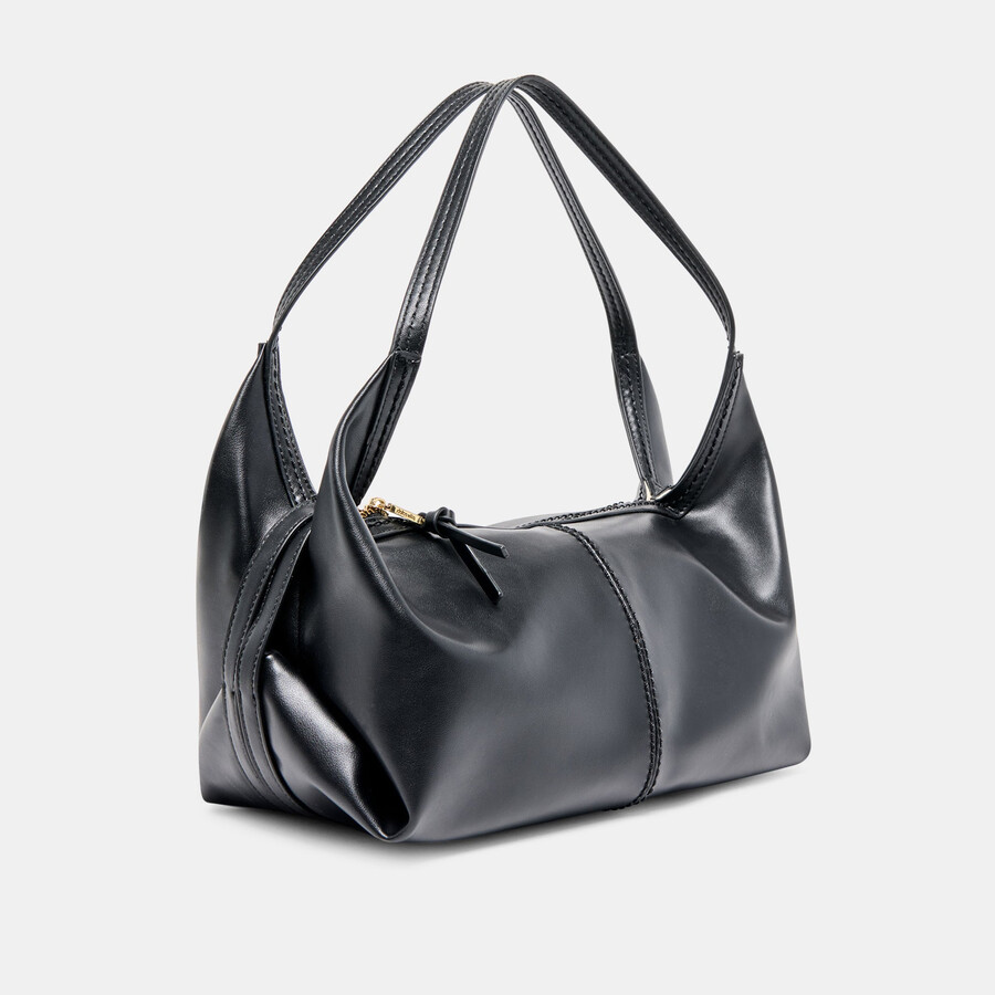 billy schultertasche schwarzes leder