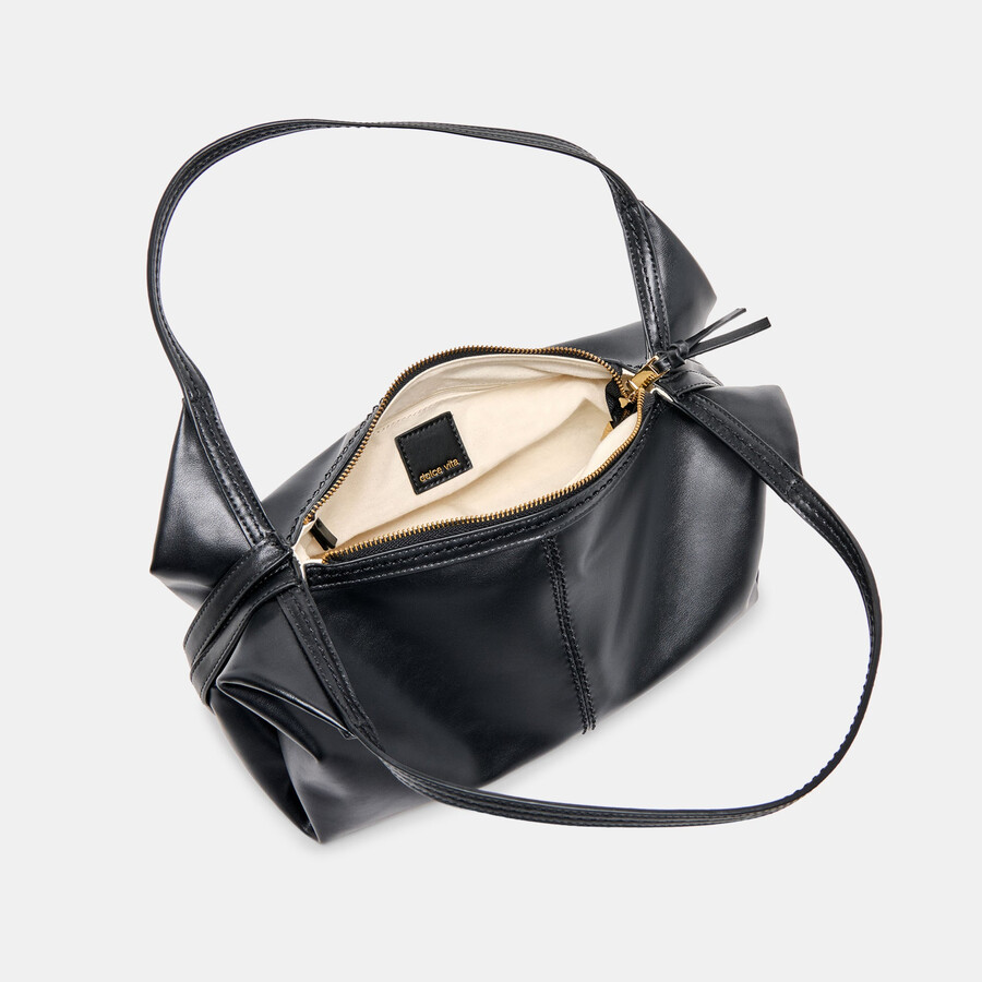 billy schultertasche schwarzes leder