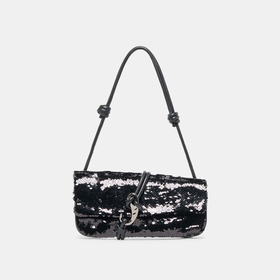 alice schultertasche schwarz pailletten