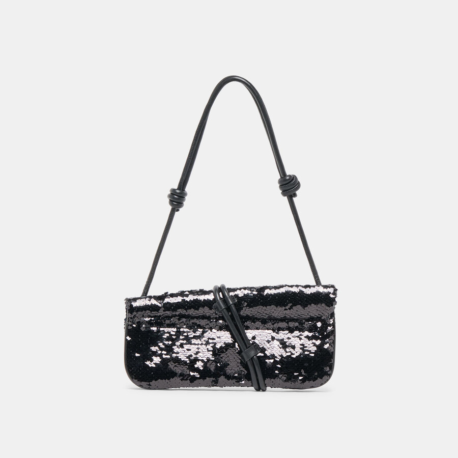 alice schultertasche schwarz pailletten