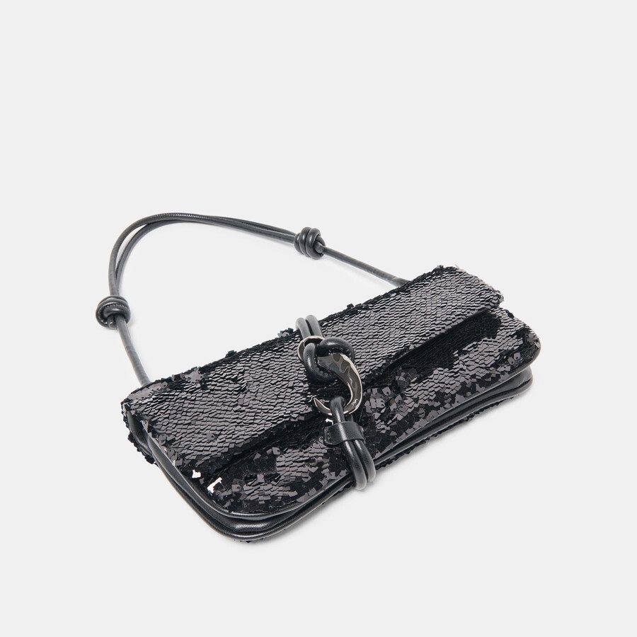 alice schultertasche schwarz pailletten