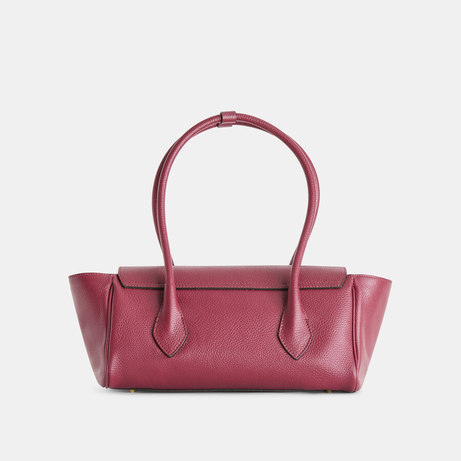 irene schultertasche aus bordeauxrotem leder