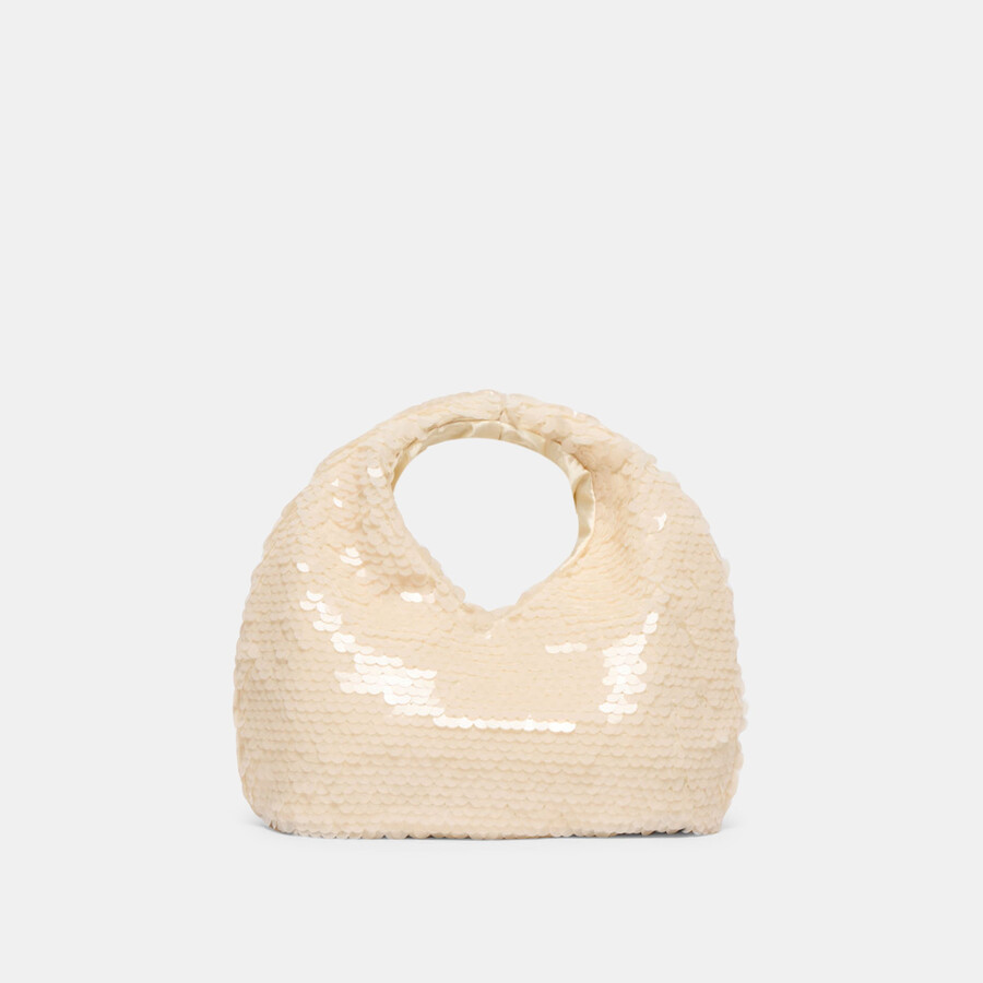 dahlia paillettenhandtasche elfenbein pailletten