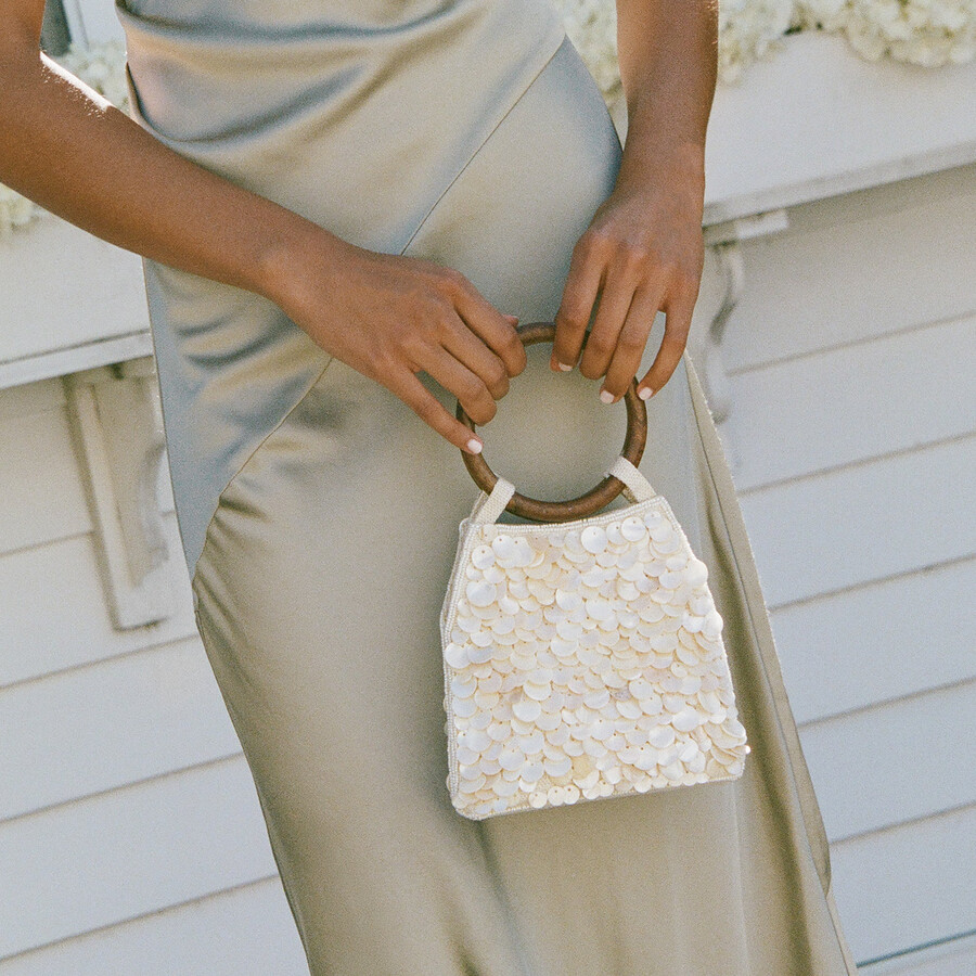 allegra handtasche mit natürlichen pailletten