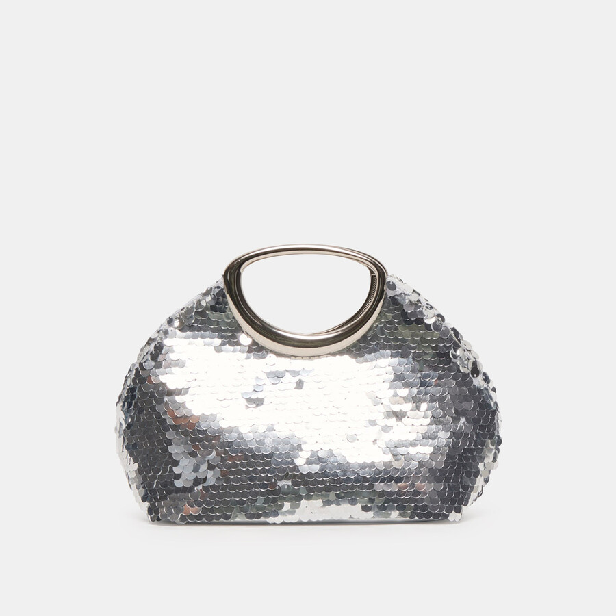 alina handtasche silber pailletten