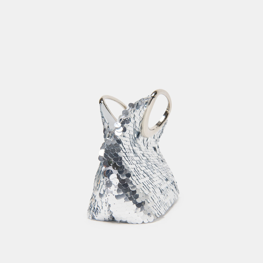 alina handtasche silber pailletten