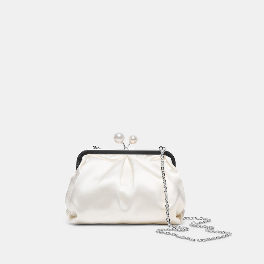 kendall clutch weißer satin