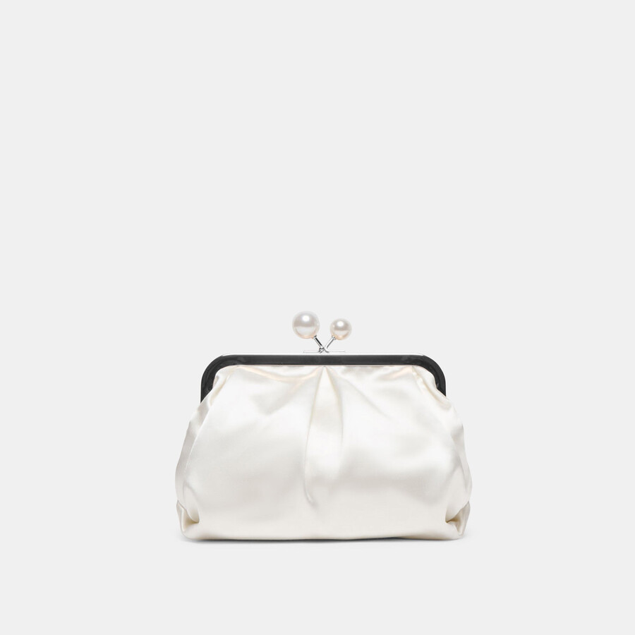 kendall clutch weißer satin