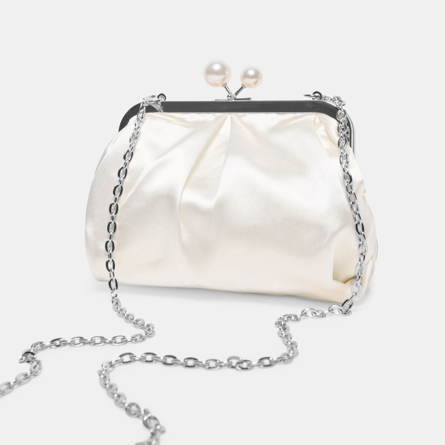 kendall clutch weißer satin