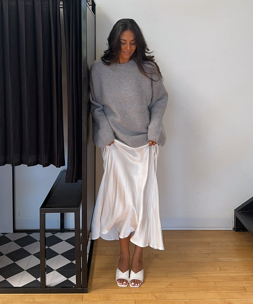 carlan heels aus cremeweißer seide