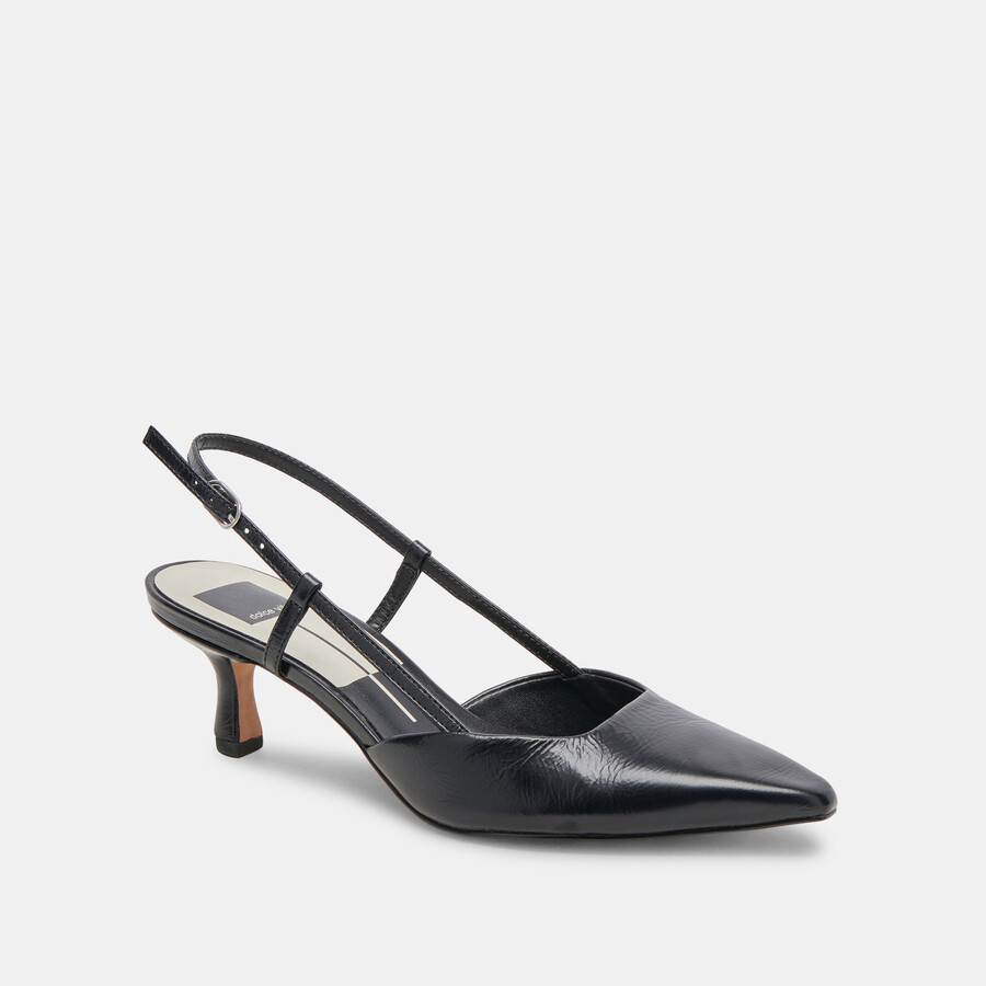 odela heels midnight crinkle lackleder
