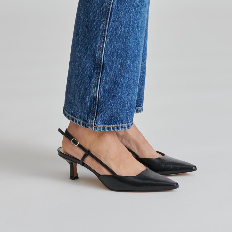 odela heels midnight crinkle lackleder