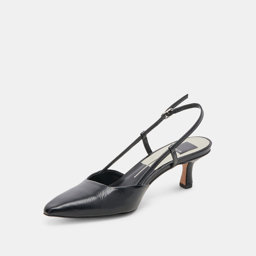 odela heels midnight crinkle lackleder