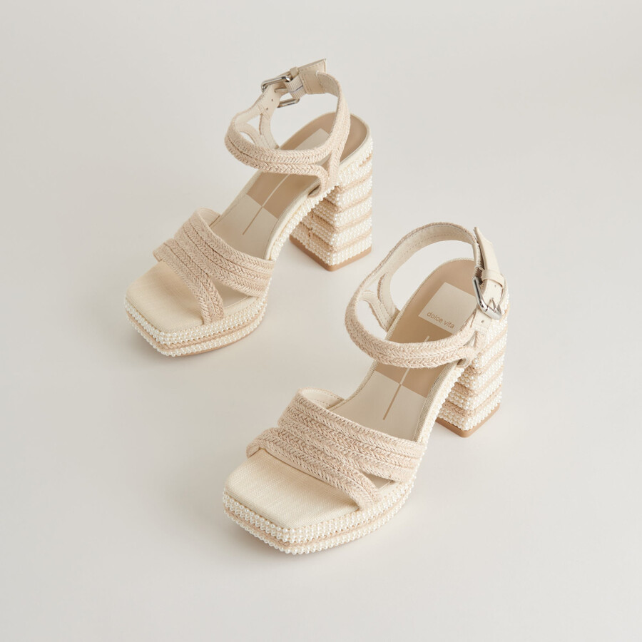 anira pearl heels elfenbeinfarbene perlen