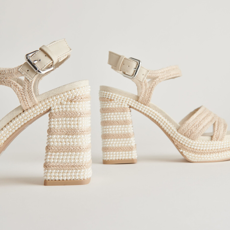 anira pearl heels elfenbeinfarbene perlen