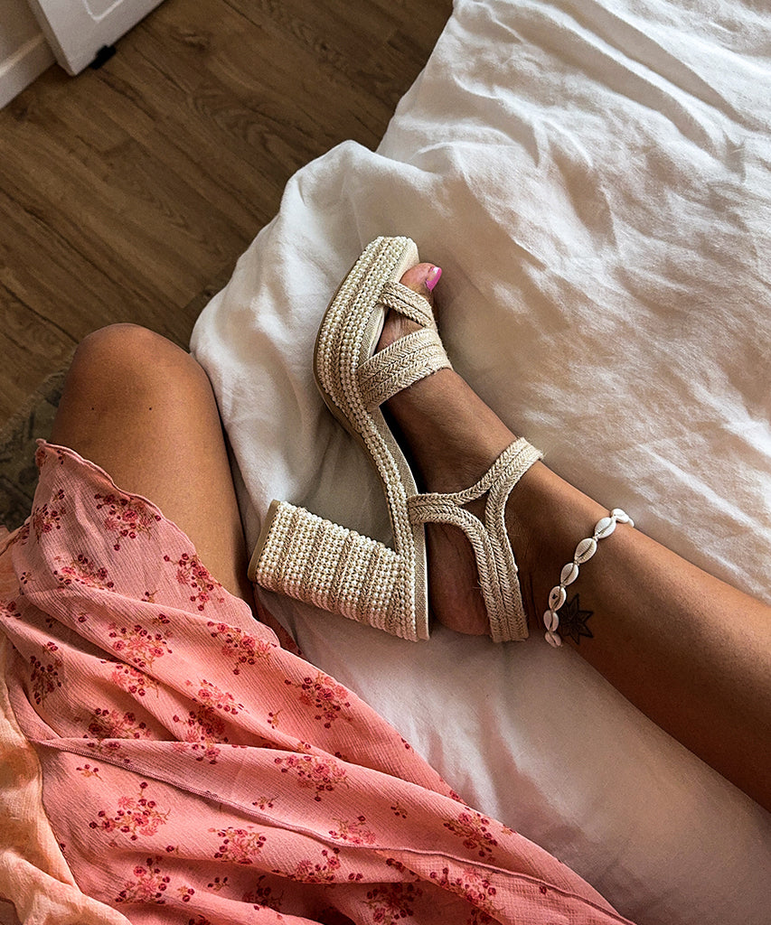 anira pearl heels elfenbeinfarbene perlen