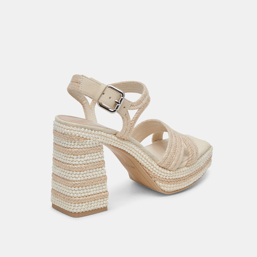 anira pearl heels elfenbeinfarbene perlen