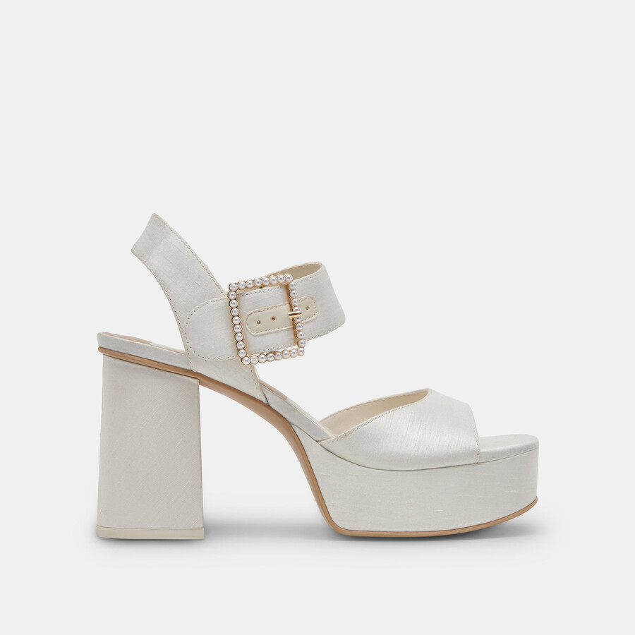 bobby pearl heels mit weißen perlen