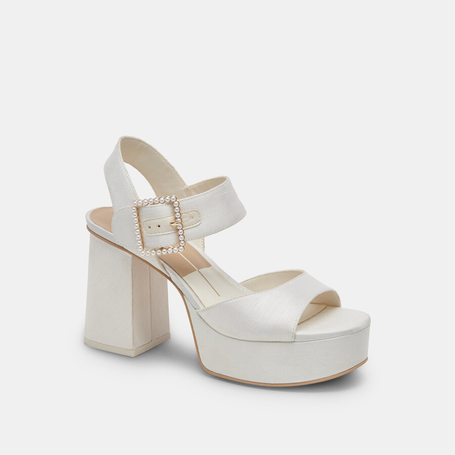 bobby pearl heels mit weißen perlen