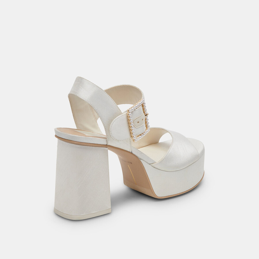 bobby pearl heels mit weißen perlen