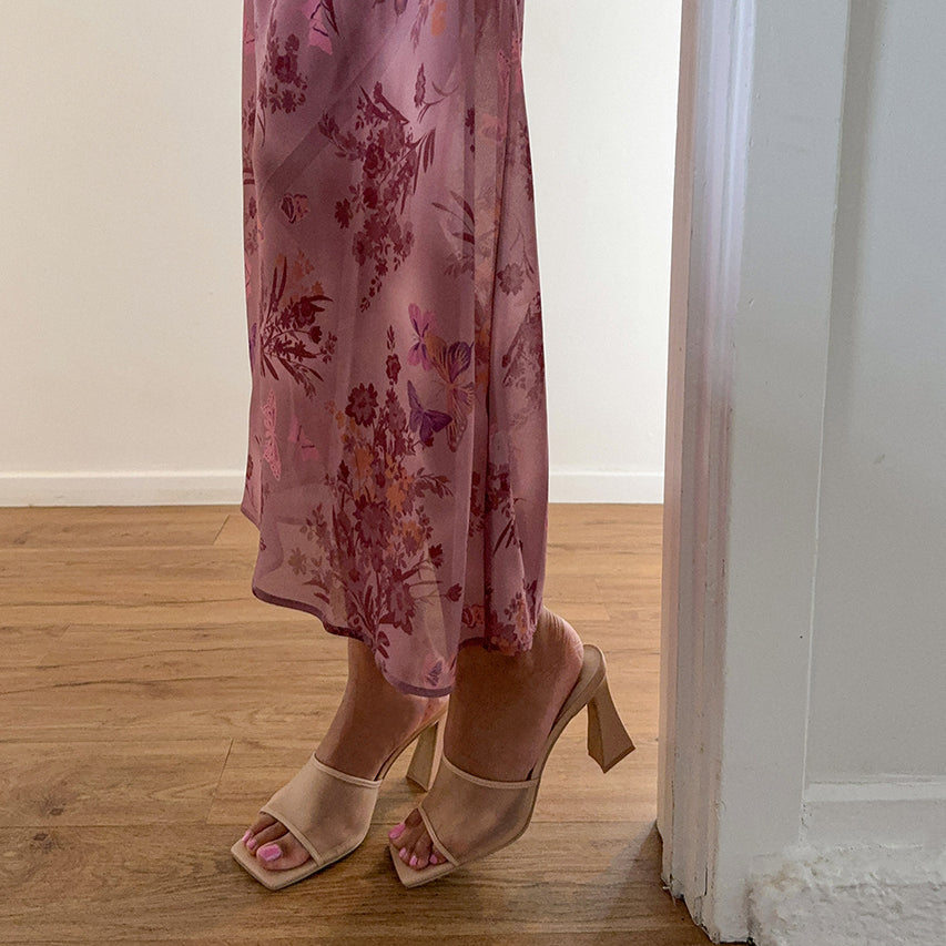 narda heels blush mesh