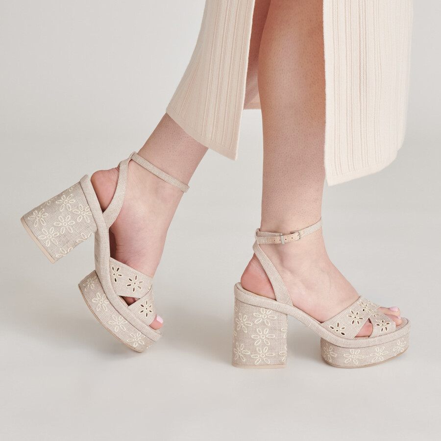laisha heels mandel blumenmuster