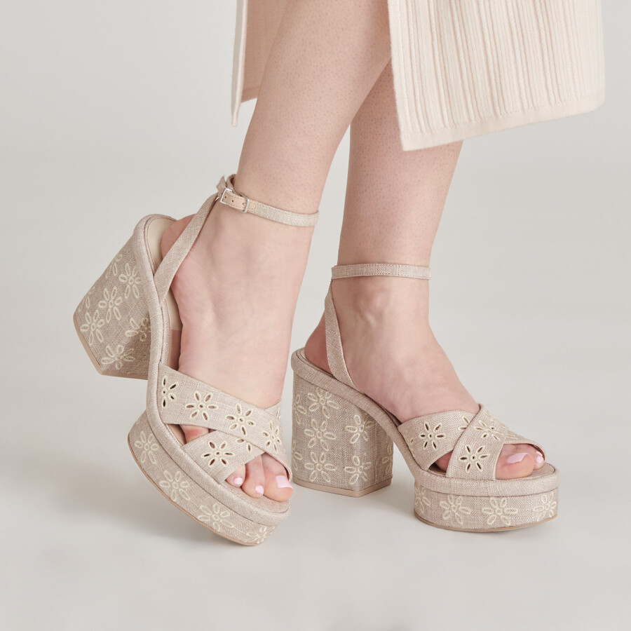 laisha heels mandel blumenmuster