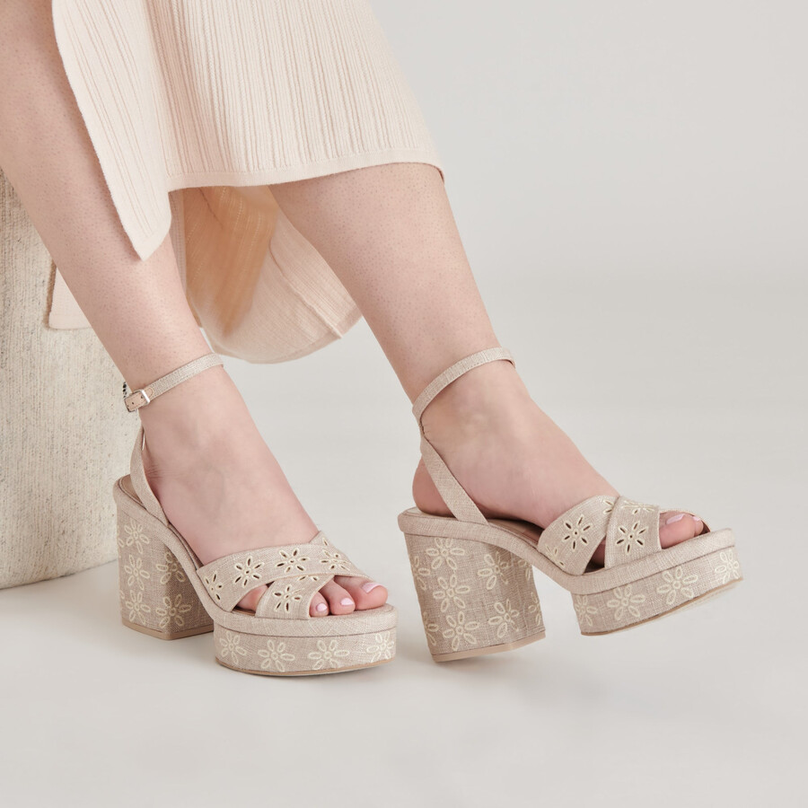 laisha heels mandel blumenmuster