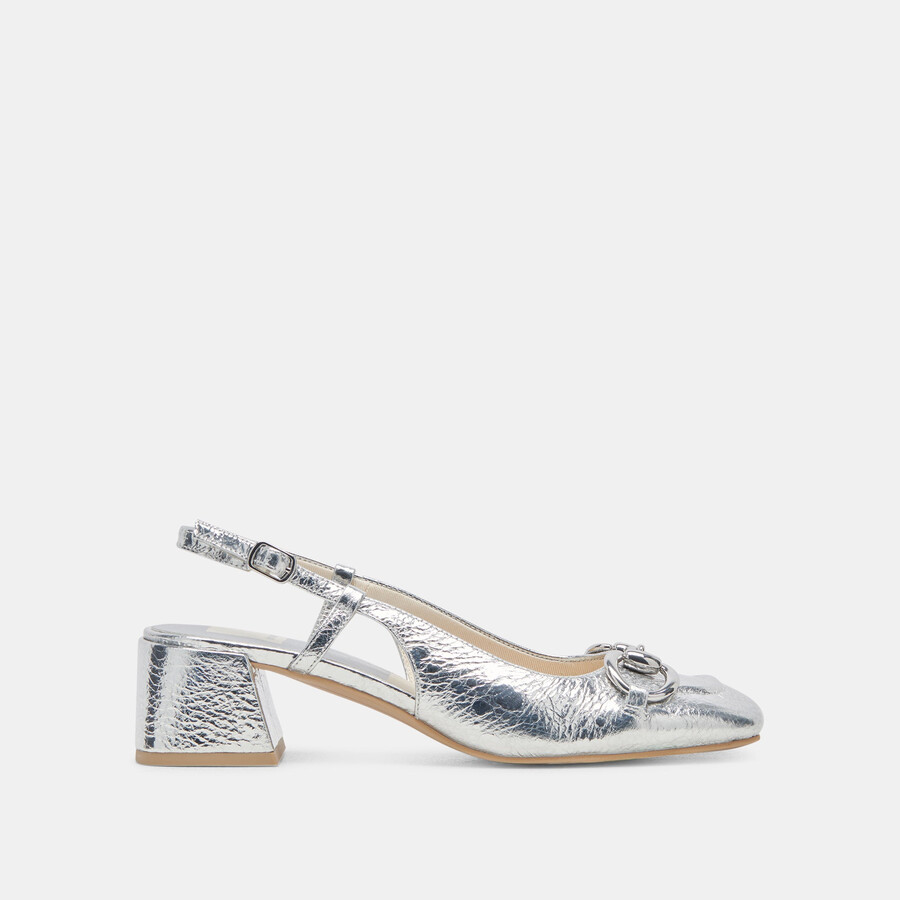 melli heels silbernes leder im used-look