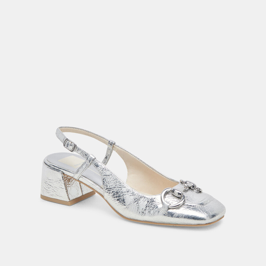melli heels silbernes leder im used-look