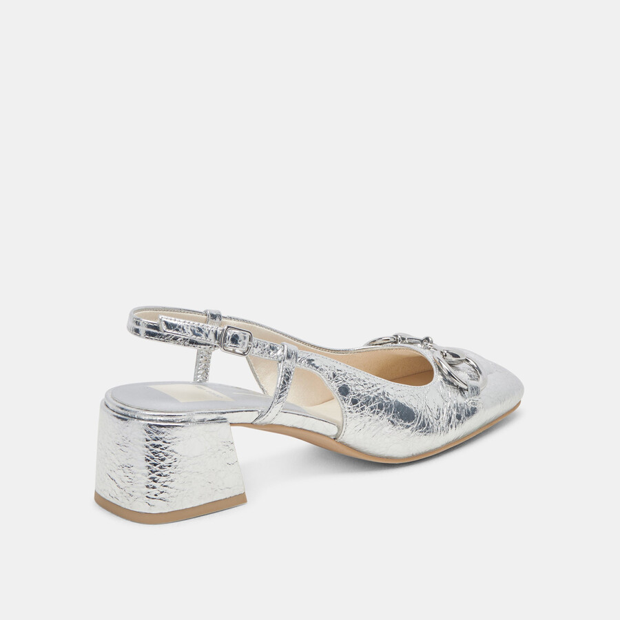 melli heels silbernes leder im used-look