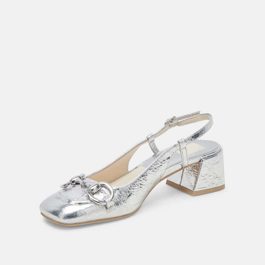 melli heels silbernes leder im used-look