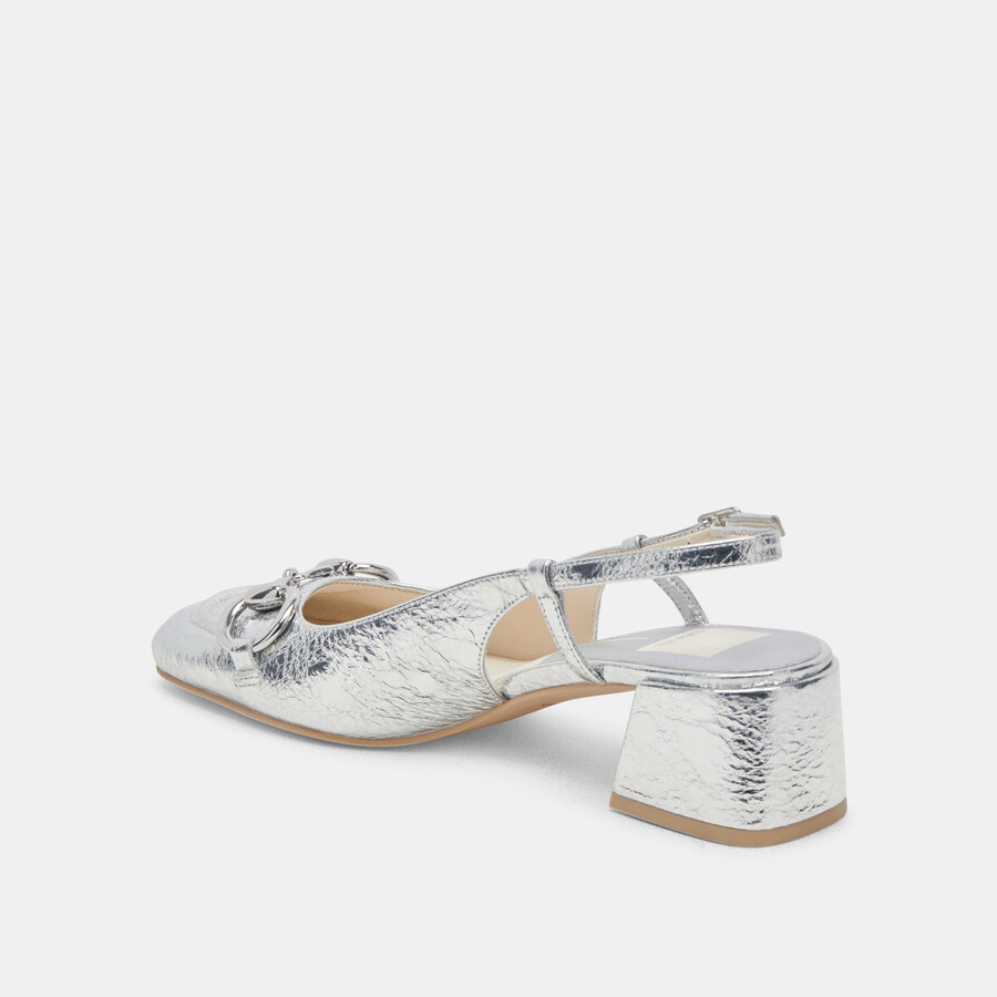 melli heels silbernes leder im used-look