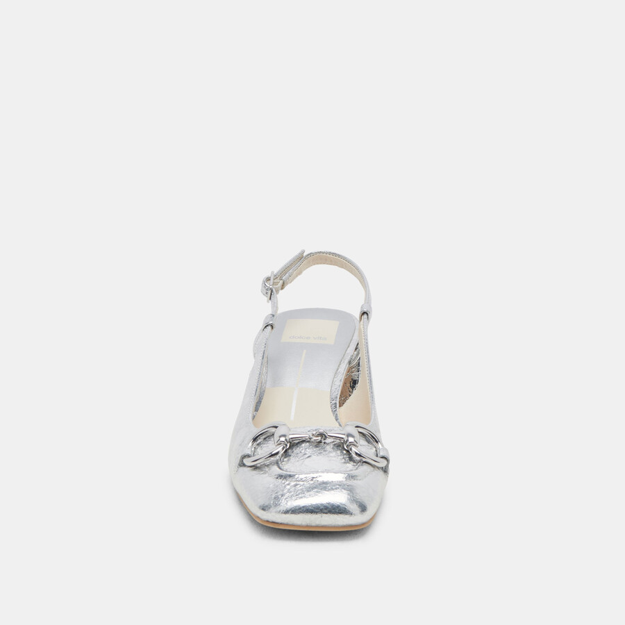 melli heels silbernes leder im used-look