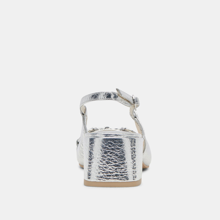 melli heels silbernes leder im used-look