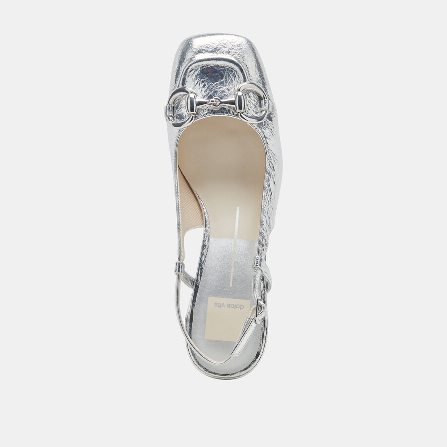 melli heels silbernes leder im used-look