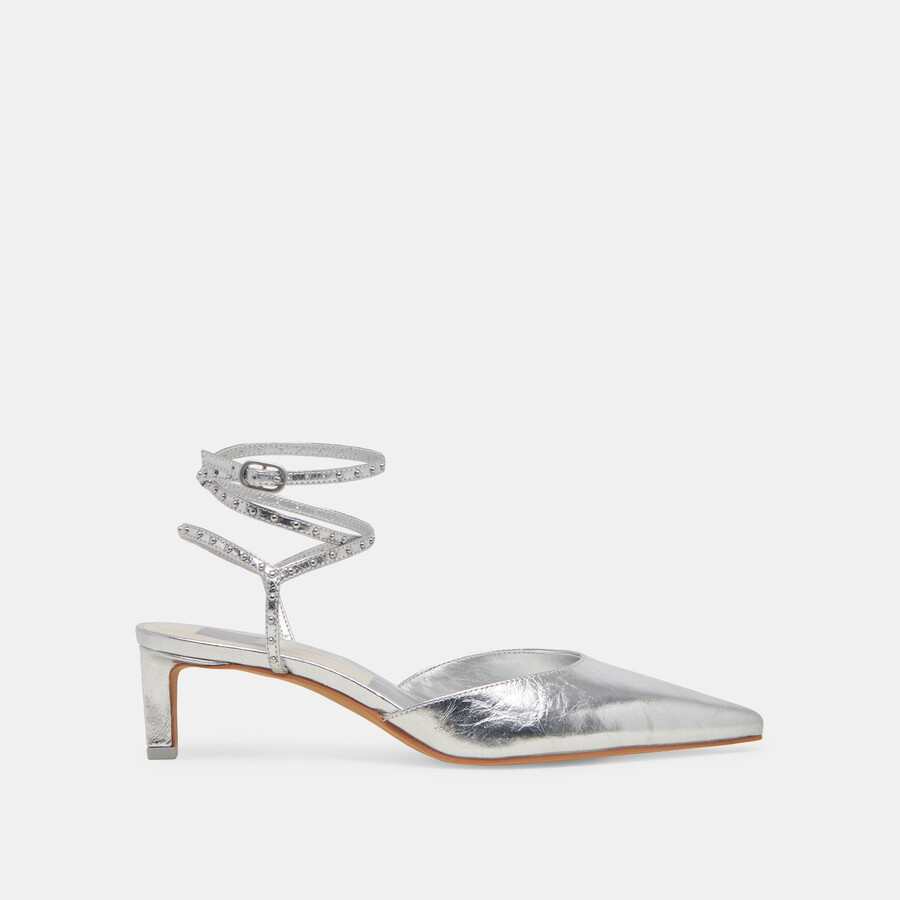 loklyn stud heels silber crinkle lackleder