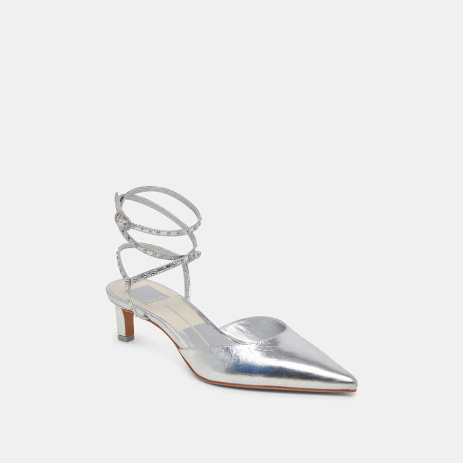 loklyn stud heels silber crinkle lackleder