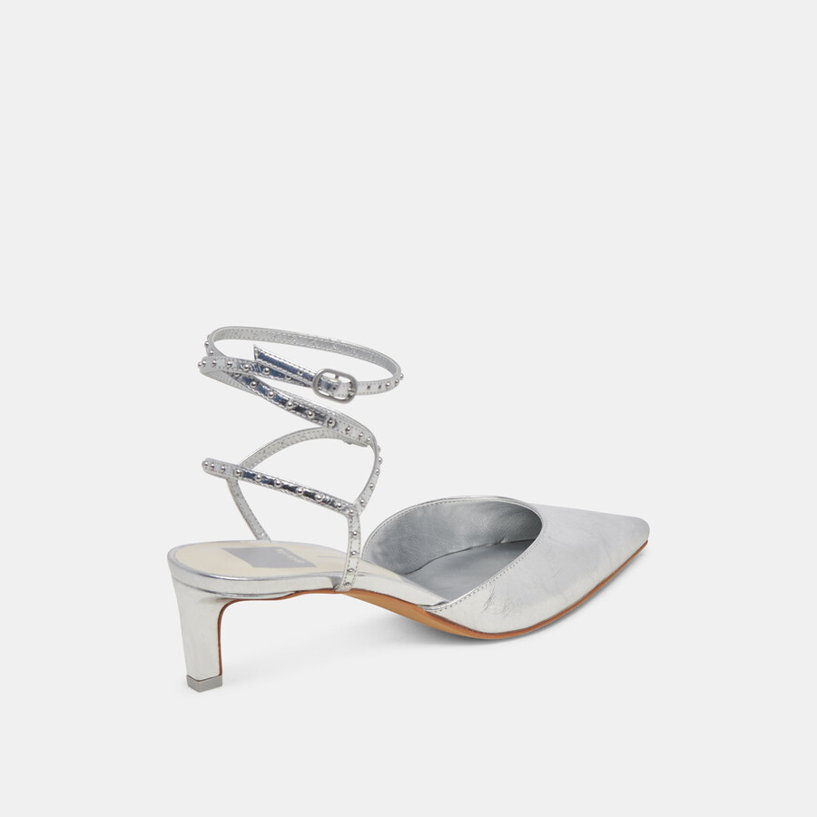 loklyn stud heels silber crinkle lackleder
