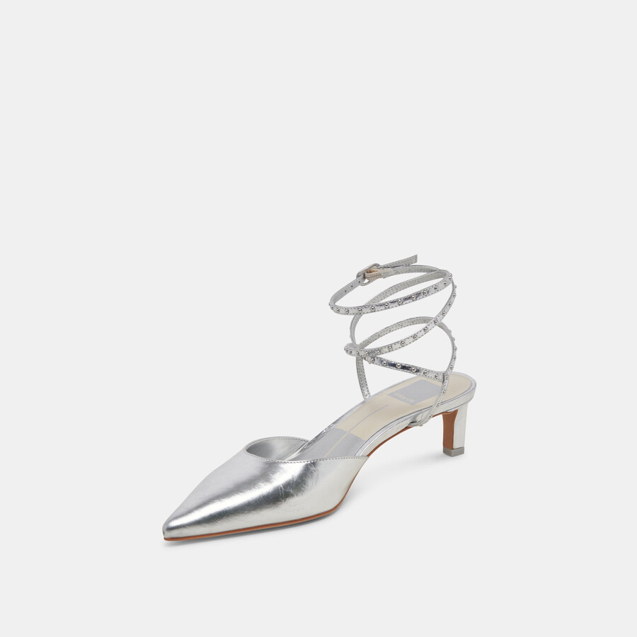 loklyn stud heels silber crinkle lackleder