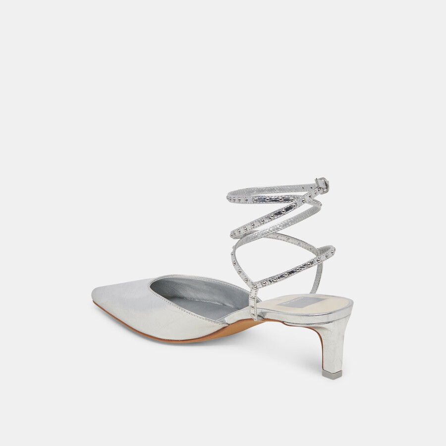 loklyn stud heels silber crinkle lackleder